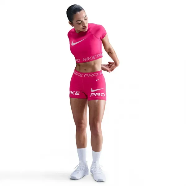 Dámske tréningové tričko s krátkym rukávom NIKE PRO W NP DF SS TOP TT GRX RUSH PINK PINK FOAM WHITE