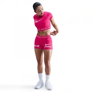 Dámske tréningové tričko s krátkym rukávom NIKE PRO W NP DF SS TOP TT GRX RUSH PINK PINK FOAM WHITE