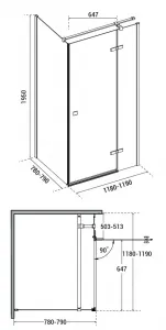 BESCO - Obdĺžnikový sprchovací kút PIXA - Rozmer A - 120, Rozmer B - 80, Smer zatváranie - Pravé (DX) BCPIXA1280OBDP