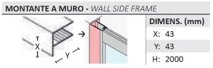 FORTE - Pevná stena DECO F1C - FARBA rámu - Hliník ossidato, Rozmer A - 80, Výplň - Číre bezpečnostné sklo - 6 mm BDE902FC348103