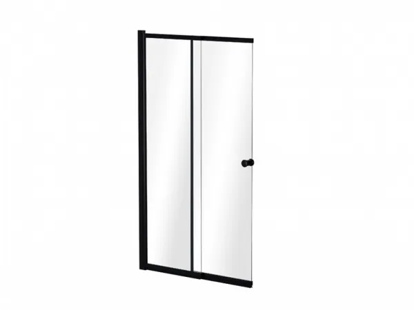 BESCO - Vaňová zástena EASY SLIDE BLACK - Farba rámu zásteny - Čierna matná, Rozmer A - 100 cm, Smer zatváranie - Univerzálny Ľavé / Pravé, Výplň - Číre bezpečnostné sklo - 4 mm BCEASL100BC