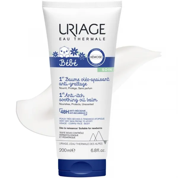 Uriage Xemose C8+ Bébé upokojujúci balzam pre suchú až atopickú pokožku pre deti od narodenia 200 ml