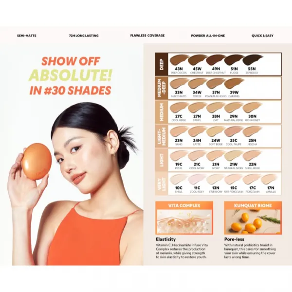TIRTIR Mask Fit AI Filter Cushion dlhotrvajúci make-up v hubke s matným efektom odtieň 22N Shell Beige 18 g