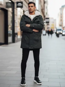 Zimná parka s kapucňou, zelená