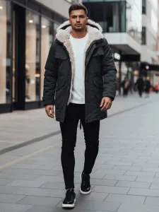 Zimná parka s kapucňou, zelená