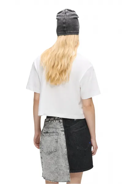Tričko Karl Lagerfeld Jeans Klj Reg Cropped Graffiti Tee White