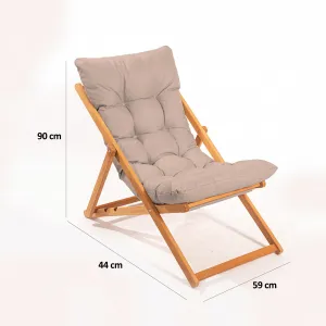 Kalune Design Sada zahradního nábytku Myne se stolem a dvěma lehátky z masivu hnědá