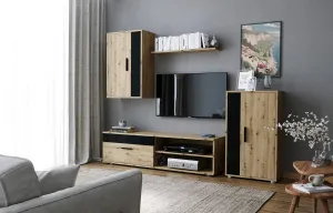 HALMAR Sada obývacího nábytku Benson dub artisan/černá