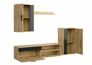 HALMAR Sada obývacího nábytku Benson dub artisan/černá