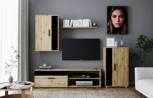 HALMAR Sada obývacího nábytku Benson dub artisan/černá