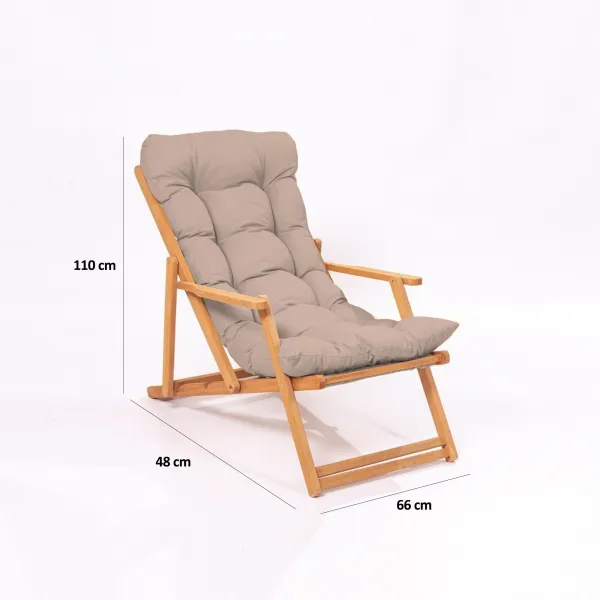 Kalune Design Skládací zahradní lehátko Triol z masivu hnědé