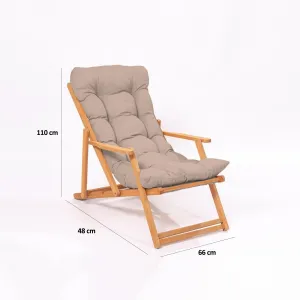 Kalune Design Skládací zahradní lehátko Triol z masivu hnědé