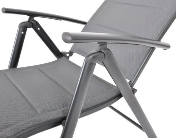 Záhradné polohovacie kreslo ZWC-235, skladacie, šedé, hliník