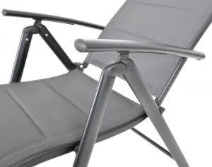 Záhradné polohovacie kreslo ZWC-235, skladacie, šedé, hliník