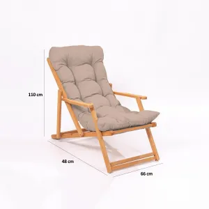 Kalune Design Sada zahradního nábytku Triol se stolem a dvěma lehátky z masivu hnědá