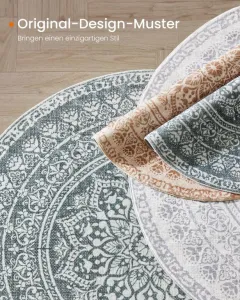 Okrúhly koberec Boho, antracitový, protišmykový, 160 cm