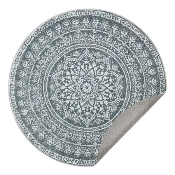 Okrúhly koberec Boho, antracitový, protišmykový, 160 cm