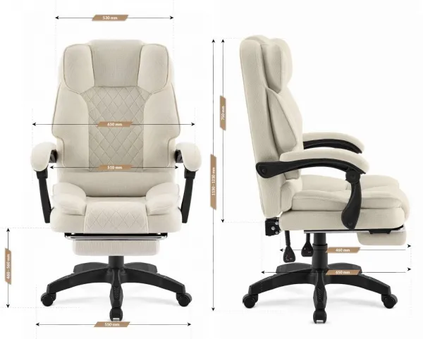 ErgonomickákancelárskastoličkaHC-1031Ecru