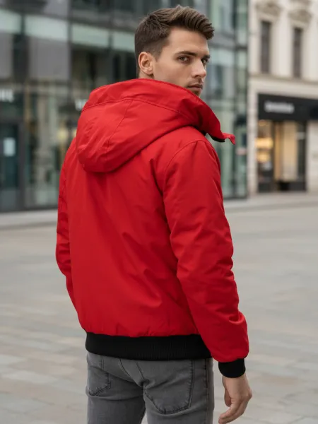 Červená zimná bunda pre mužov