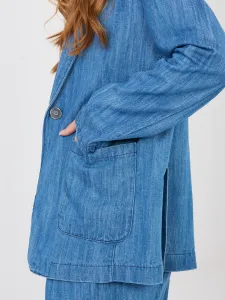 Modrý dámsky blazer