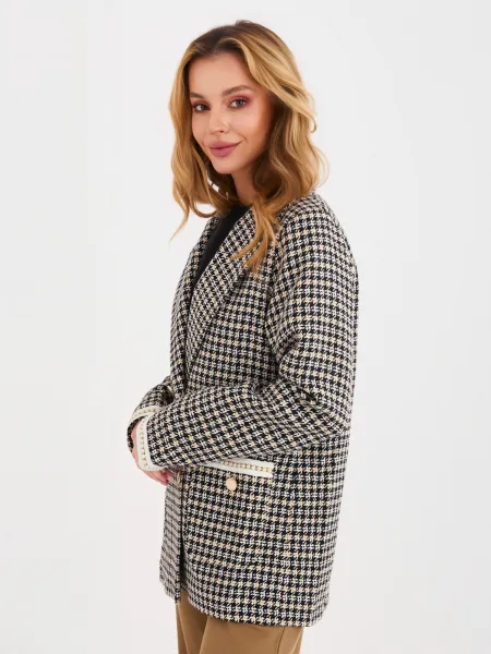 Dámsky károvaný blazer