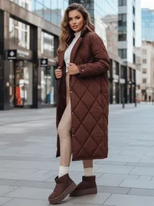 Dámska zimná prešívaná bunda hnedá