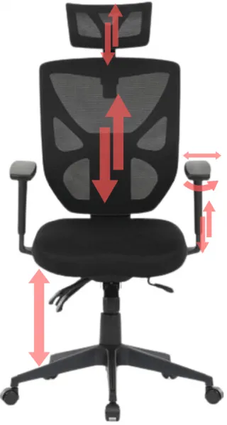AUTRONIC Kancelárska stolička KA-Q8250 BK, čierne, asynchrónny mechanizmus