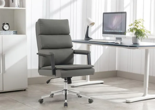 AUTRONIC Kancelárske kreslo KA-D8104 GREY, sivá ekokoža