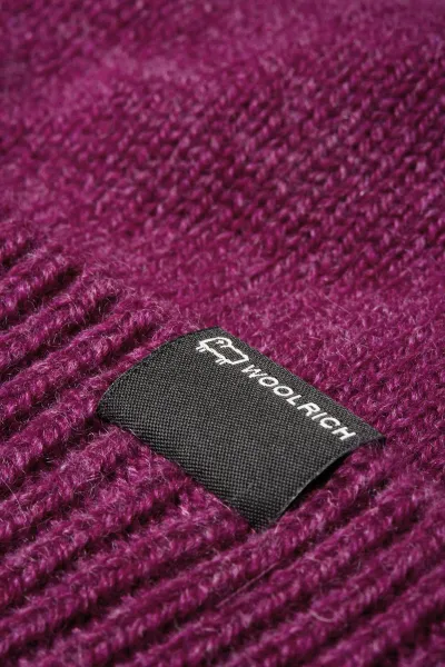 Čapica Woolrich Cashmere Ribbed Beanie Holly Purple