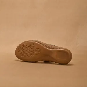 Kožené šľapky s potlačou