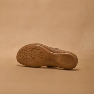Kožené šľapky s potlačou