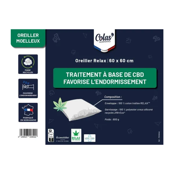 Mäkký relaxačný vankúš Technológia Relax CBD™
