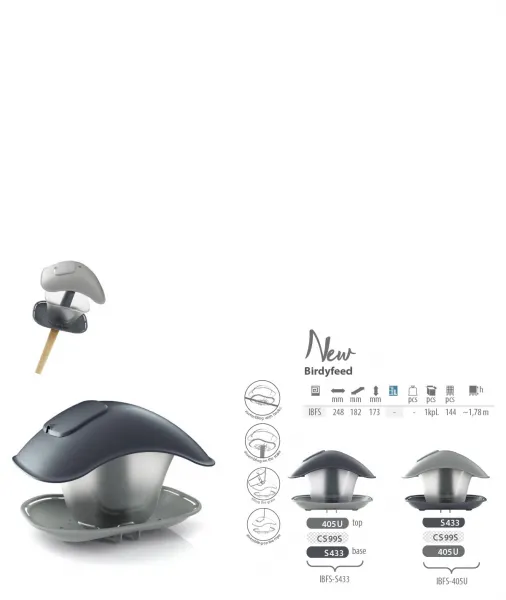 Prosperplast Kŕmidlo pre vtáčikov BirdieFood 24,8 cm antracit