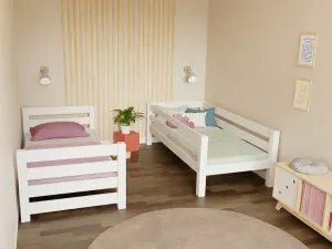 Benlemi Domčeková poschodová posteľ ALPY s bočnými úložnými schodmi 90x200 cm Zvoľte farbu: Biela, Zvoľte šuplík: Úložný šuplík