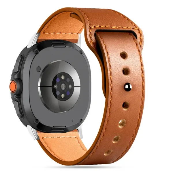 Tech-Protect Leather Fit remienok na Samsung Galaxy Watch 8 / Classic (40 / 44 / 46mm), brown