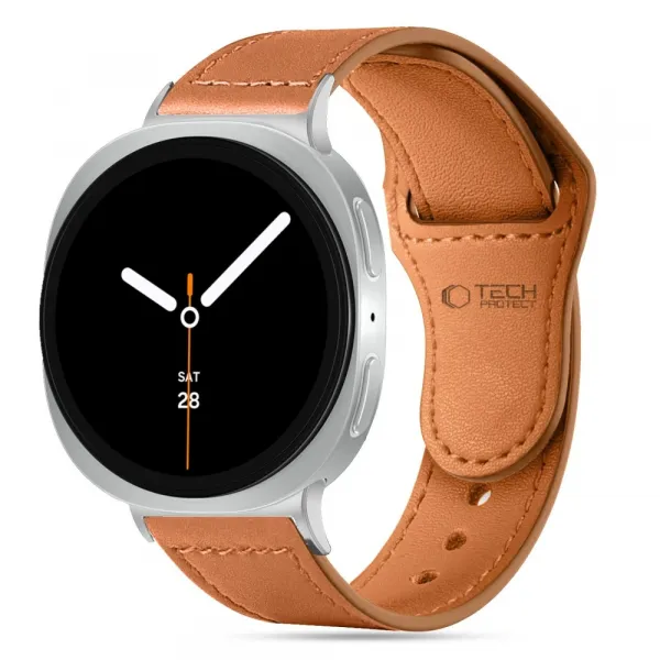 Tech-Protect Leather Fit remienok na Samsung Galaxy Watch 8 / Classic (40 / 44 / 46mm), brown