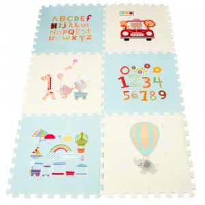 Penová edukačná podložka pre deti MODRÁ A KRÉMOVÁ 177X118X1,3cm-MOVEO