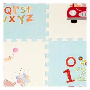 Penová edukačná podložka pre deti MODRÁ A KRÉMOVÁ 177X118X1,3cm-MOVEO
