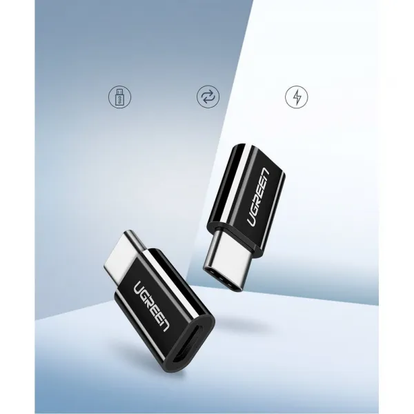 Ugreen adaptér Micro USB / USB-C, čierny (30391)