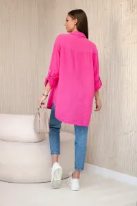 Legínovo Bavlnená mušelínová oversize košeľa svetlo béžová Farba: Mätová, Veľkosť: UNI