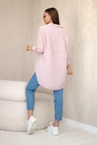 Legínovo Bavlnená mušelínová oversize košeľa svetlo béžová Farba: Mätová, Veľkosť: UNI
