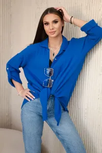 Legínovo Bavlnená mušelínová oversize košeľa svetlo béžová Farba: Mätová, Veľkosť: UNI