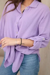 Legínovo Bavlnená mušelínová oversize košeľa svetlo béžová Farba: Mätová, Veľkosť: UNI