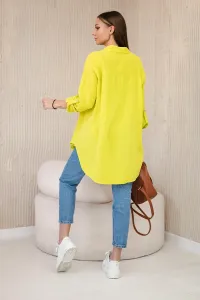 Legínovo Bavlnená mušelínová oversize košeľa svetlo béžová Farba: Mätová, Veľkosť: UNI