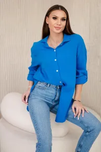 Legínovo Bavlnená mušelínová oversize košeľa svetlo béžová Farba: Mätová, Veľkosť: UNI