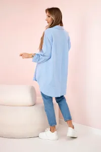 Legínovo Bavlnená mušelínová oversize košeľa svetlo béžová Farba: Mätová, Veľkosť: UNI