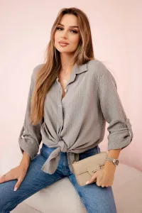 Legínovo Bavlnená mušelínová oversize košeľa svetlo béžová Farba: Mätová, Veľkosť: UNI