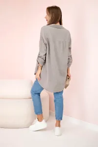 Legínovo Bavlnená mušelínová oversize košeľa svetlo béžová Farba: Mätová, Veľkosť: UNI