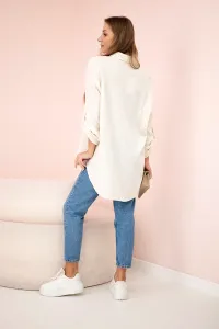 Legínovo Bavlnená mušelínová oversize košeľa svetlo béžová Farba: Mätová, Veľkosť: UNI