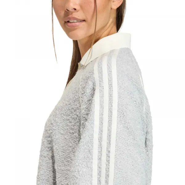 adidas Boucle Oversized Polo Crewneck W "Grey Two" (KS7791)